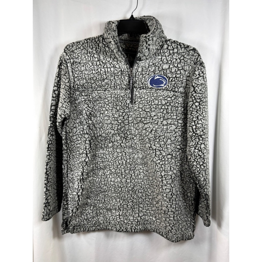 Boxercraft Penn State Nittany Lions Grey Sherpa Quarter‎ Zip Pullover Large